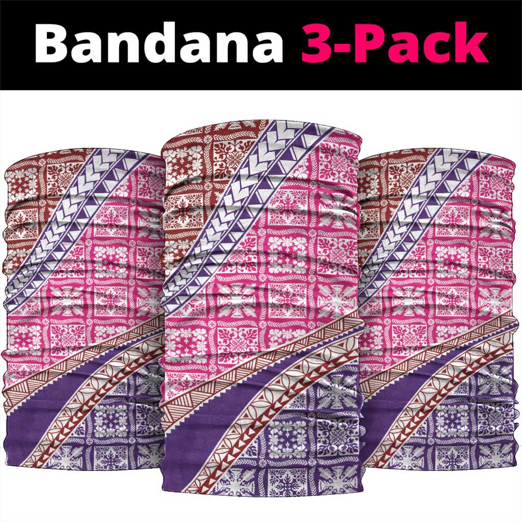 Hawaiian Quilt Pattern Neck Gaiter Sweet Color Mixed LT01 package One Size: 25*50cm Pink - Polynesian Pride