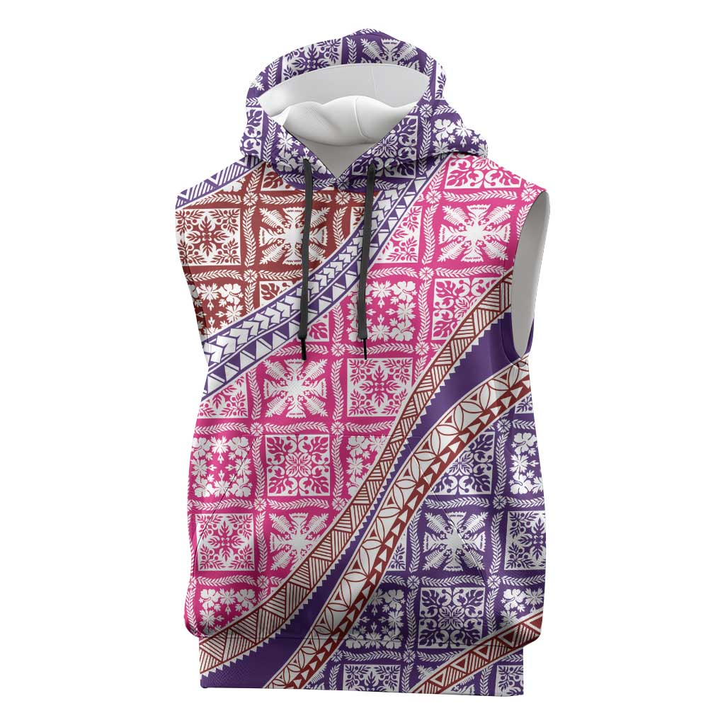 Hawaiian Quilt Pattern Sleeveless Hoodie Sweet Color Mixed - Polynesian Pride