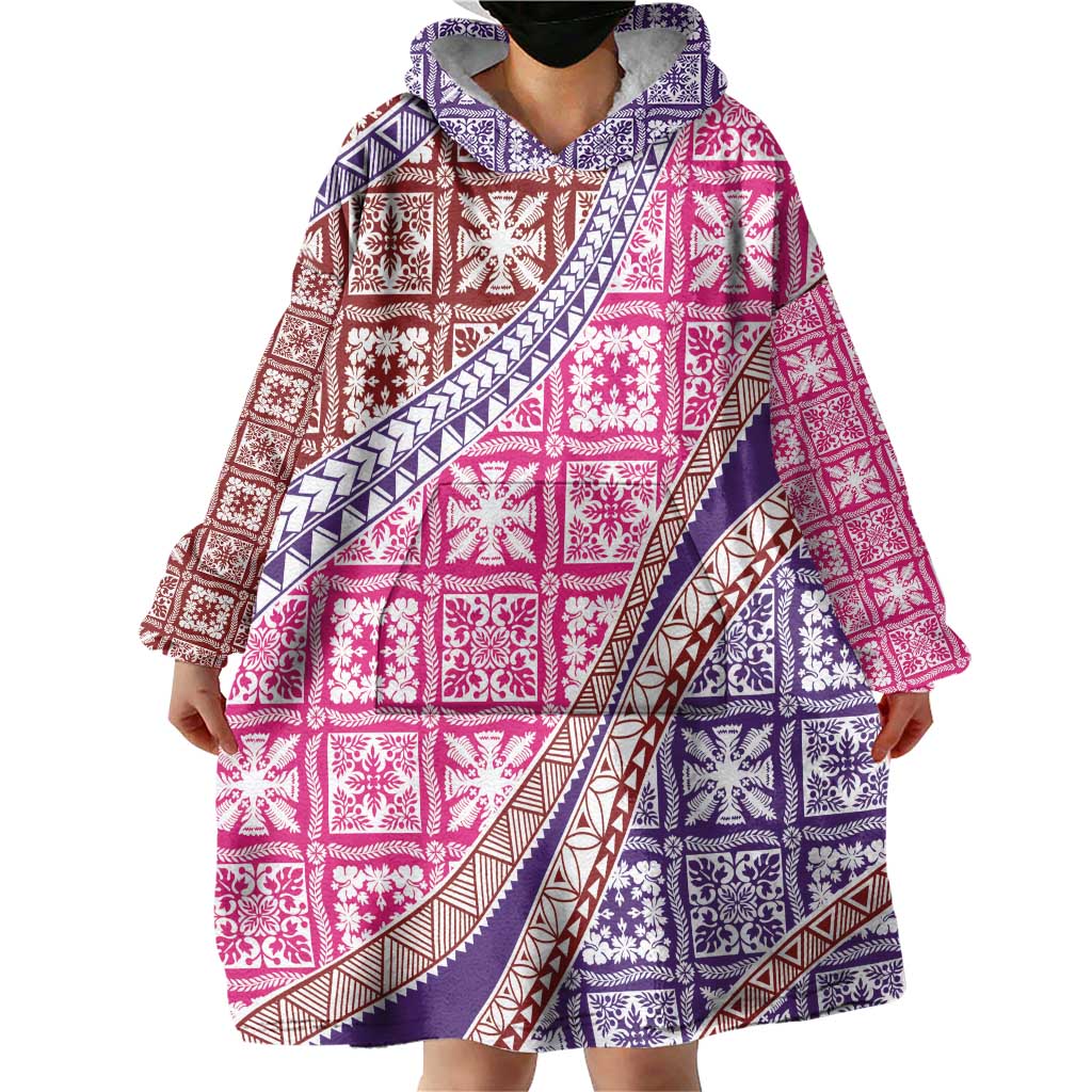 Hawaiian Quilt Pattern Wearable Blanket Hoodie Sweet Color Mixed LT01 - Polynesian Pride