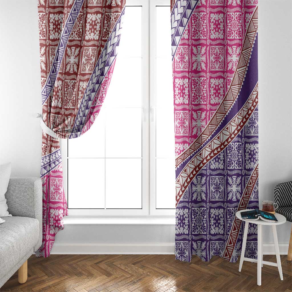 Hawaiian Quilt Pattern Window Curtain Sweet Color Mixed - Polynesian Pride