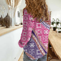 Hawaiian Quilt Pattern Women Casual Shirt Sweet Color Mixed - Polynesian Pride
