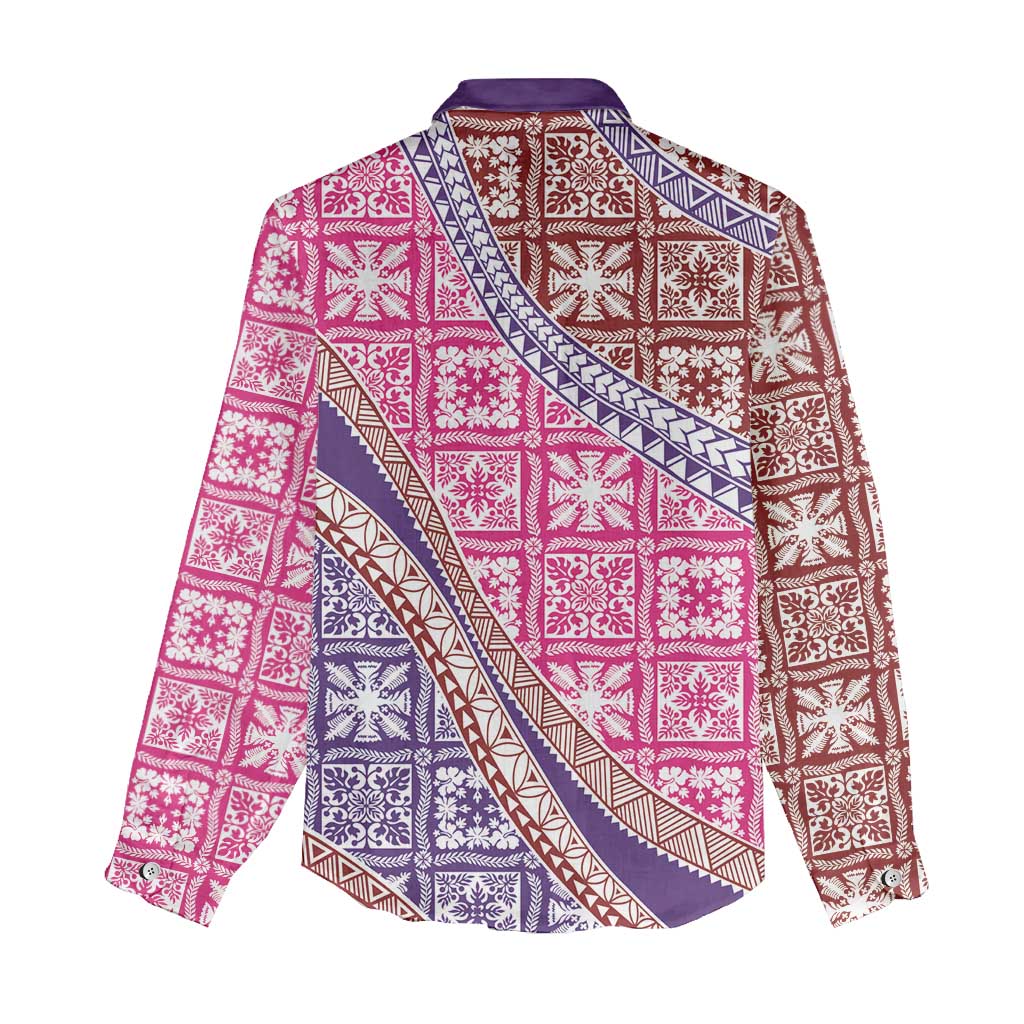 Hawaiian Quilt Pattern Women Casual Shirt Sweet Color Mixed - Polynesian Pride