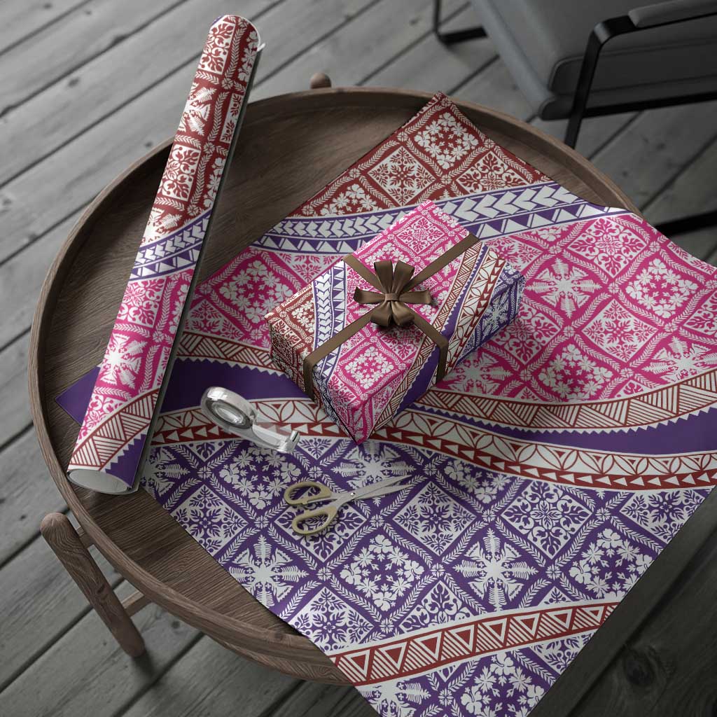 Hawaiian Quilt Pattern Wrapping Paper Sweet Color Mixed - Polynesian Pride