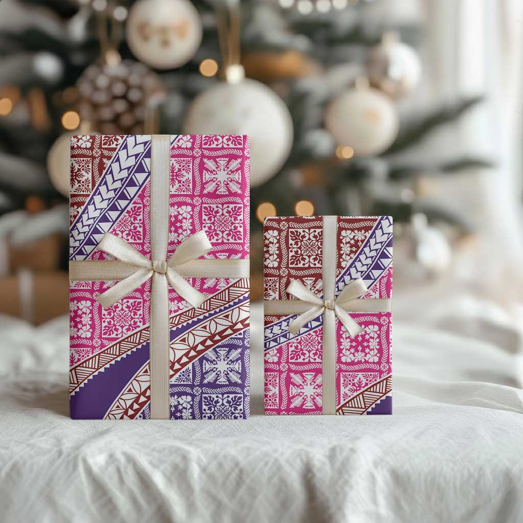 Hawaiian Quilt Pattern Wrapping Paper Sweet Color Mixed - Polynesian Pride