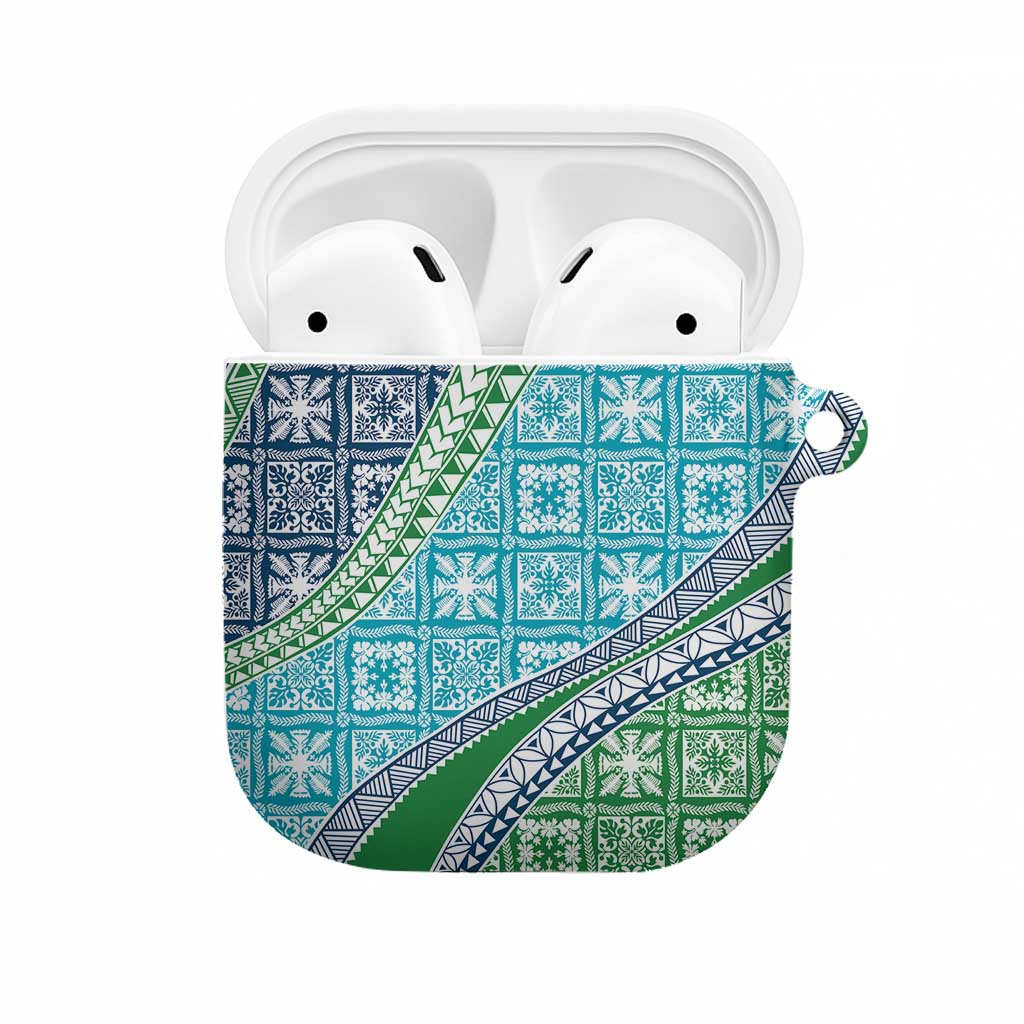 Hawaiian Quilt Pattern AirPods Case Fresh Color Mixed LT01 Green - Polynesian Pride