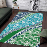 Hawaiian Quilt Pattern Area Rug Fresh Color Mixed LT01 Green - Polynesian Pride