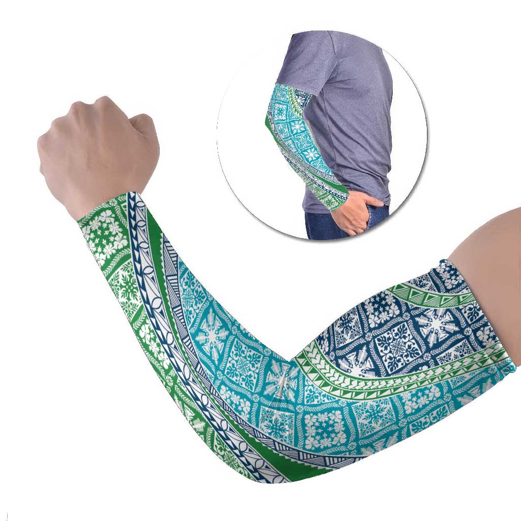 Hawaiian Quilt Pattern Arm Sleeves Fresh Color Mixed LT01 Set of 2 Green - Polynesian Pride