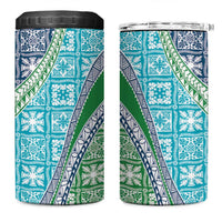 Hawaiian Quilt Pattern 4 in 1 Can Cooler Tumbler Fresh Color Mixed LT01 One Size: 16 oz Green - Polynesian Pride