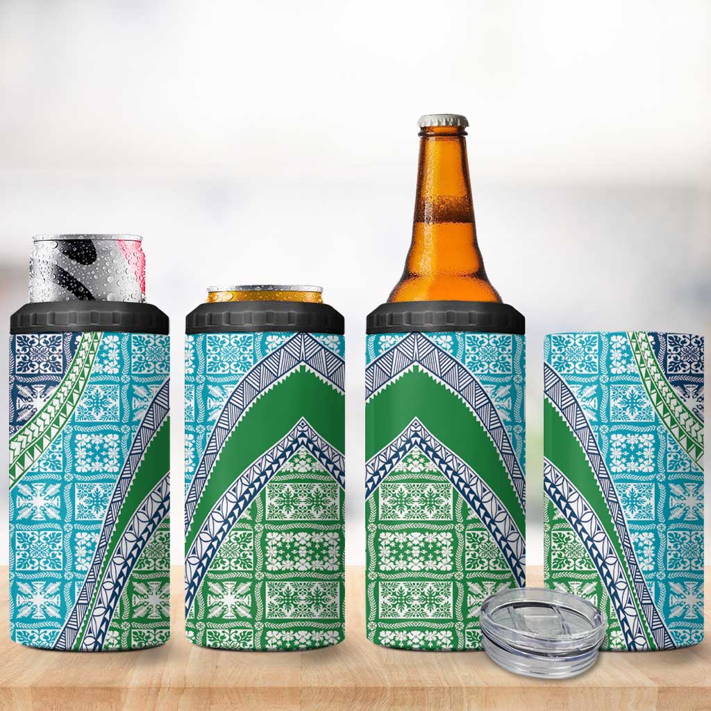 Hawaiian Quilt Pattern 4 in 1 Can Cooler Tumbler Fresh Color Mixed LT01 - Polynesian Pride