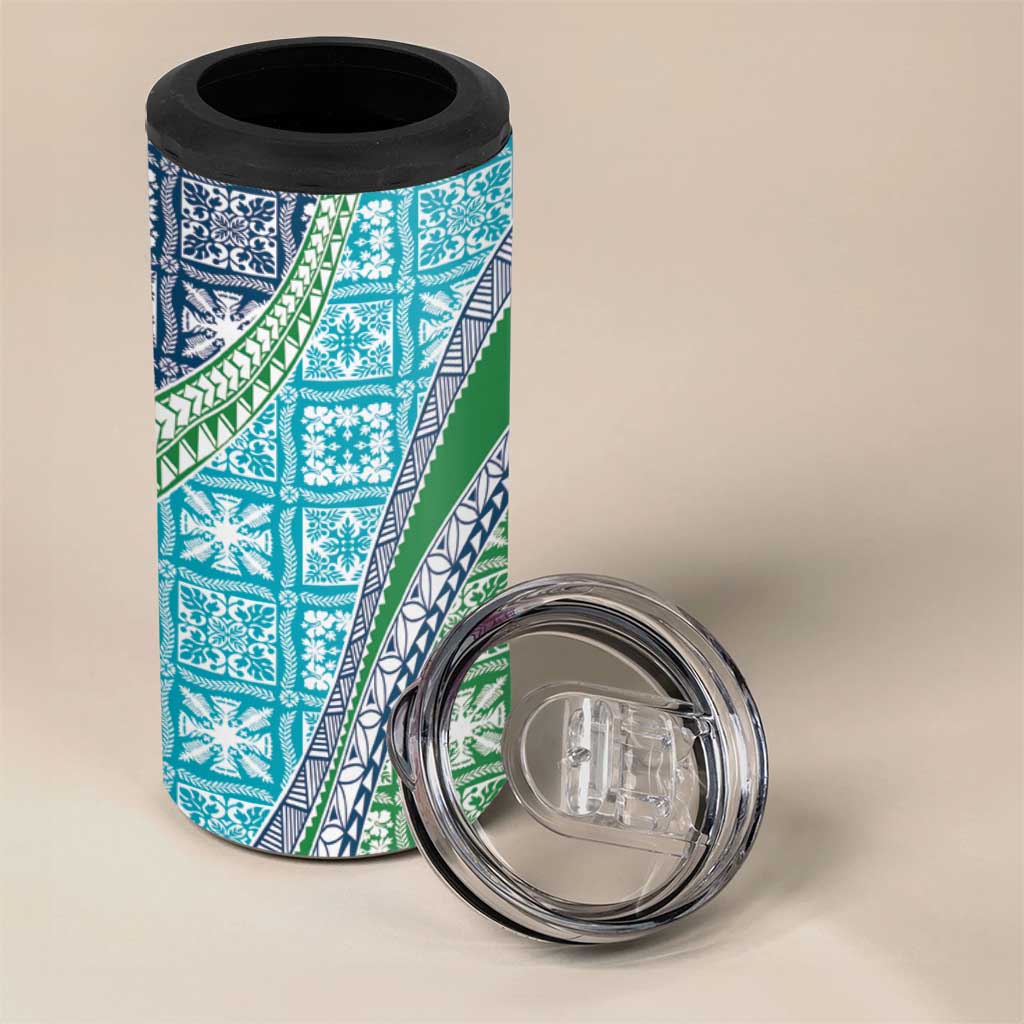Hawaiian Quilt Pattern 4 in 1 Can Cooler Tumbler Fresh Color Mixed LT01 - Polynesian Pride