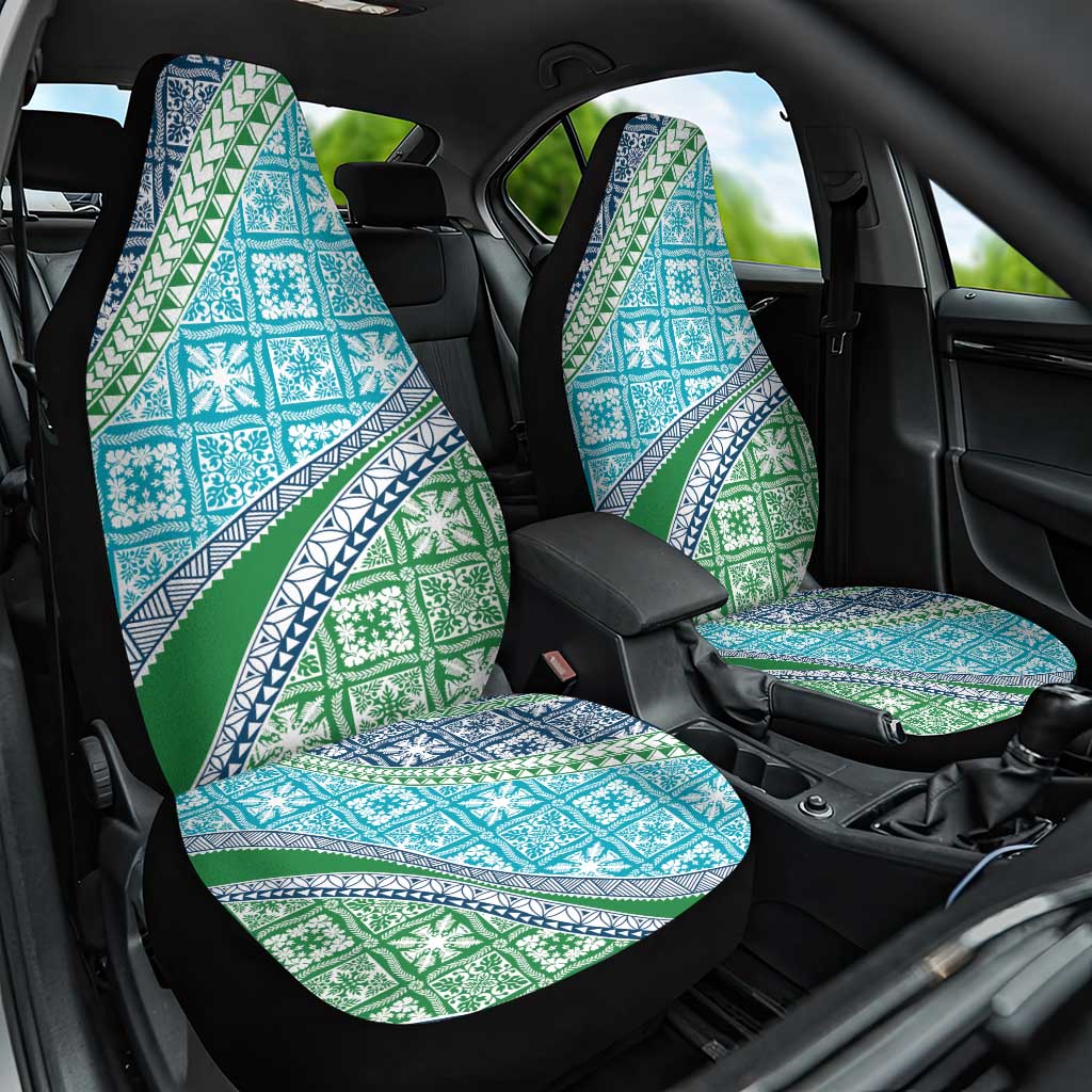 Hawaiian Quilt Pattern Car Seat Cover Fresh Color Mixed LT01 One Size Green - Polynesian Pride