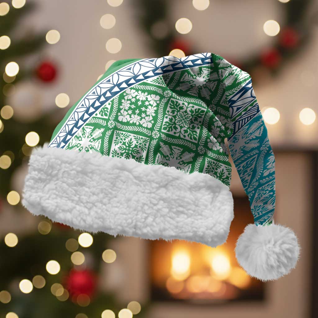 Hawaiian Quilt Pattern Christmas Santa Hat Fresh Color Mixed - Polynesian Pride