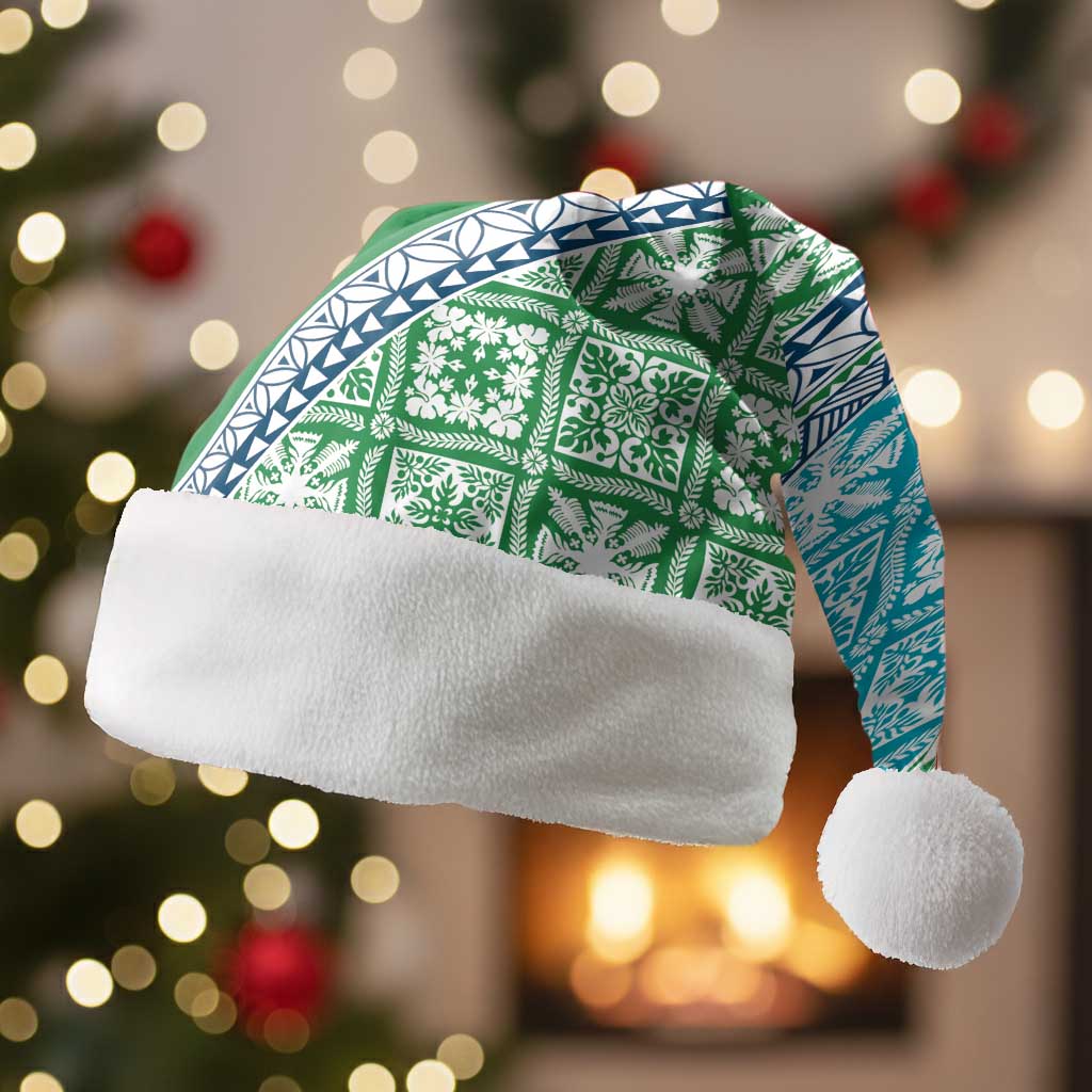 Hawaiian Quilt Pattern Christmas Santa Hat Fresh Color Mixed - Polynesian Pride
