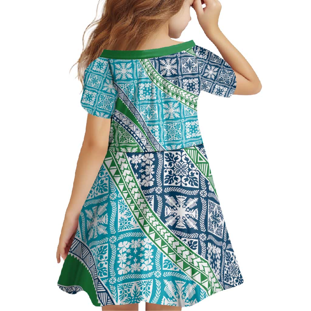 Hawaiian Quilt Pattern Family Matching Off Shoulder Maxi Dress and Hawaiian Shirt Fresh Color Mixed - Polynesian Pride