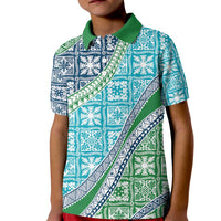 Hawaiian Quilt Pattern Kid Polo Shirt Fresh Color Mixed LT01 Kid Green - Polynesian Pride