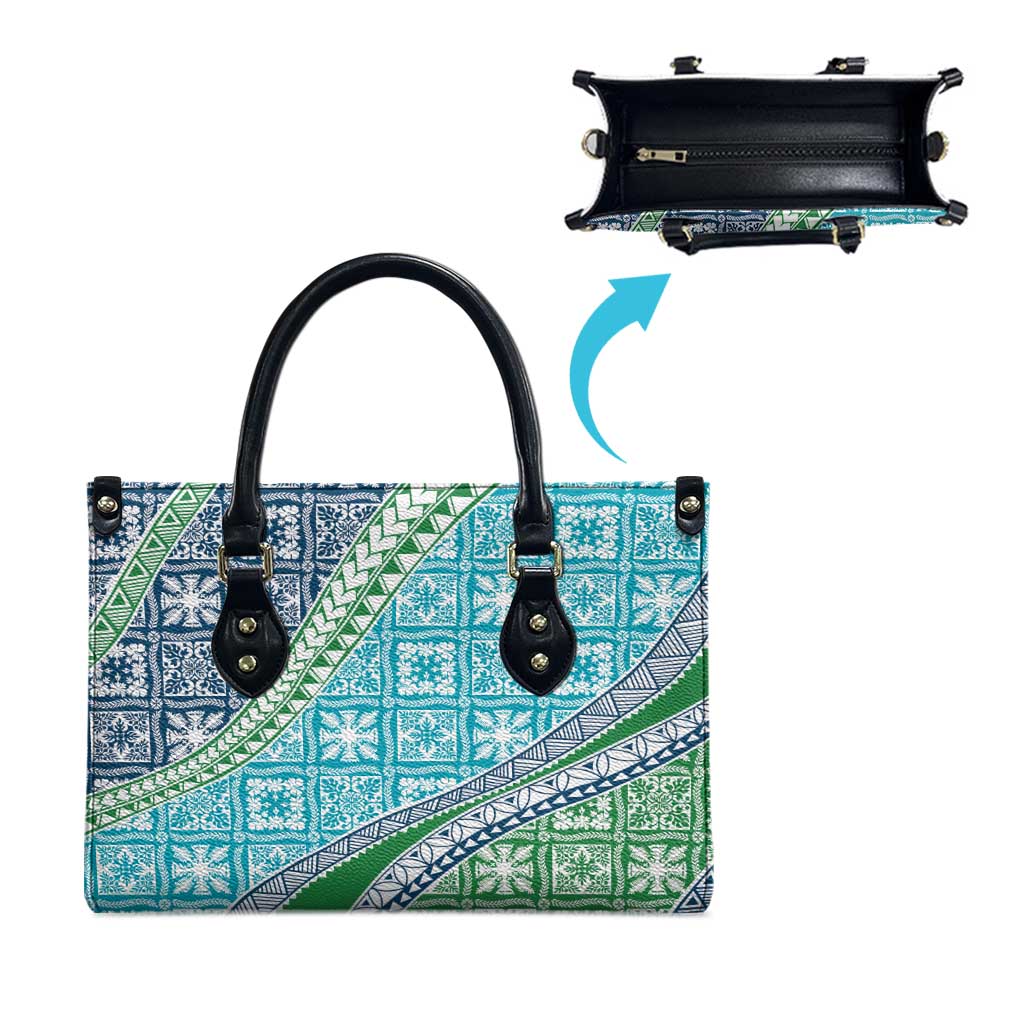 Hawaiian Quilt Pattern Leather Bag Fresh Color Mixed - Polynesian Pride