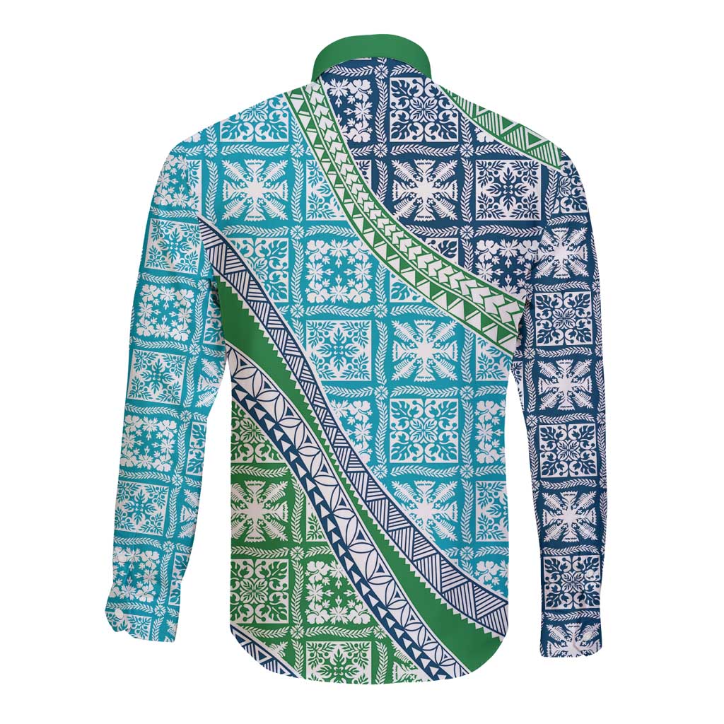 Hawaiian Quilt Pattern Long Sleeve Button Shirt Fresh Color Mixed LT01 - Polynesian Pride