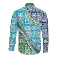 Hawaiian Quilt Pattern Long Sleeve Button Shirt Fresh Color Mixed LT01 - Polynesian Pride