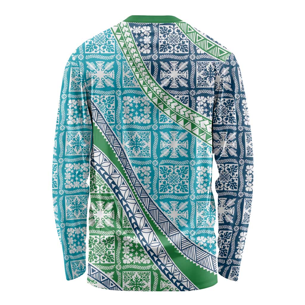 Hawaiian Quilt Pattern Long Sleeve Shirt Fresh Color Mixed - Polynesian Pride