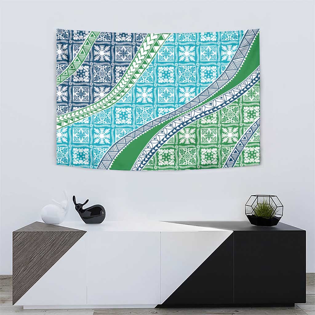 Hawaiian Quilt Pattern Tapestry Fresh Color Mixed - Polynesian Pride