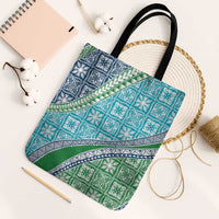 Hawaiian Quilt Pattern Tote Bag Fresh Color Mixed LT01 Black Strap One Size Green - Polynesian Pride