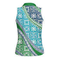 Hawaiian Quilt Pattern Women Sleeveless Polo Shirt Fresh Color Mixed LT01 - Polynesian Pride