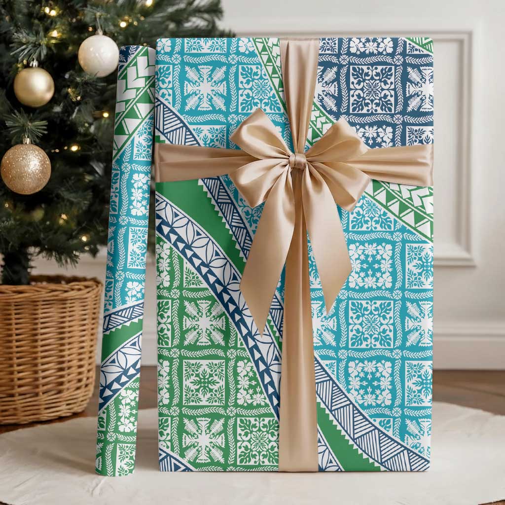 Hawaiian Quilt Pattern Wrapping Paper Fresh Color Mixed - Polynesian Pride