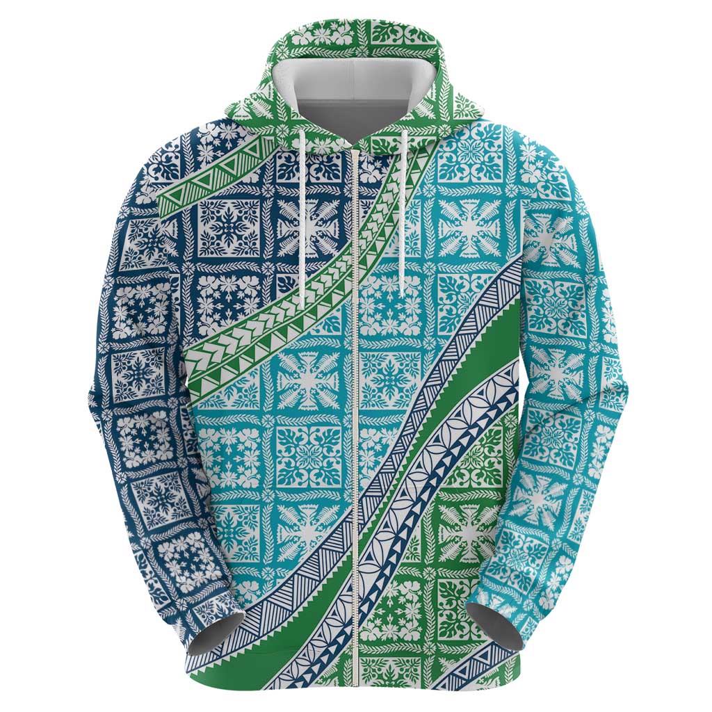 Hawaiian Quilt Pattern Zip Hoodie Fresh Color Mixed LT01 - Polynesian Pride