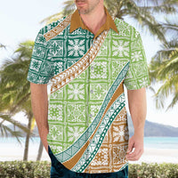 Hawaiian Quilt Pattern Hawaiian Shirt Green Chestnut Color Mixed LT01 - Polynesian Pride