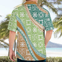 Hawaiian Quilt Pattern Hawaiian Shirt Green Chestnut Color Mixed LT01 - Polynesian Pride