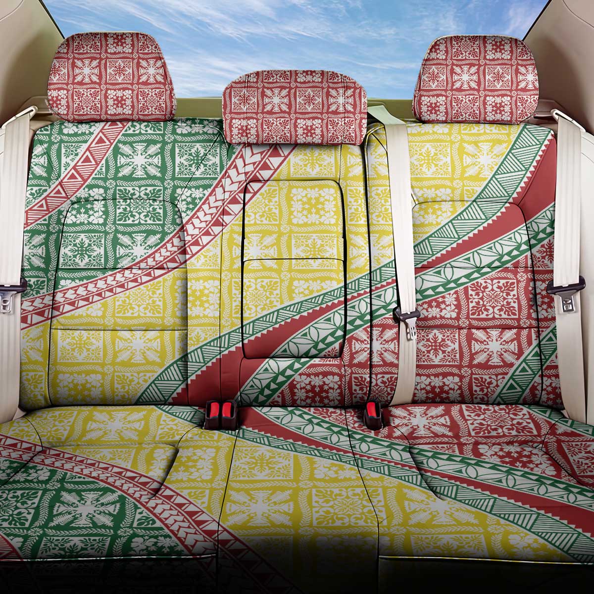 Hawaiian Quilt Pattern Back Car Seat Cover Special Color Mixed LT01 One Size Multicolor - Polynesian Pride