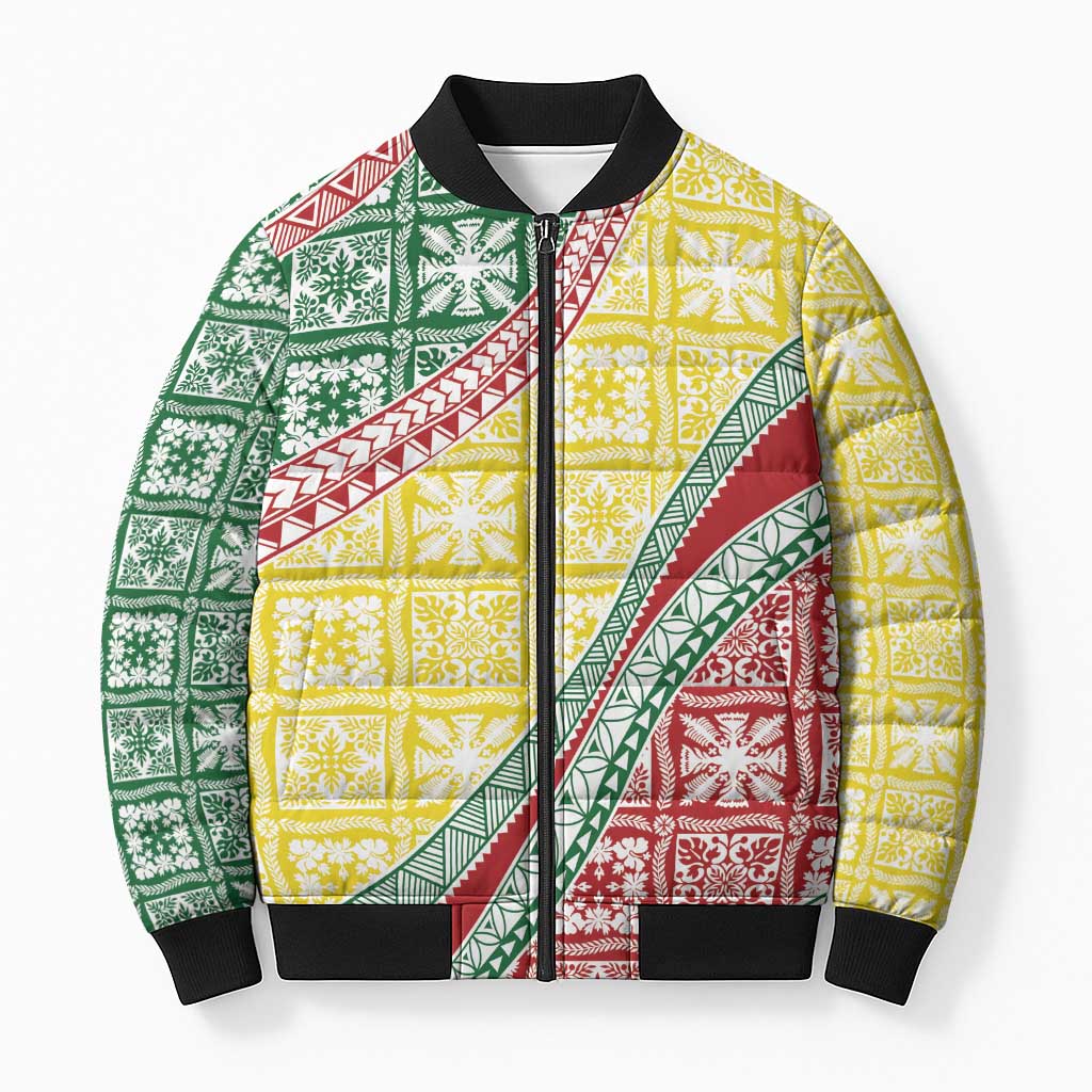 Hawaiian Quilt Pattern Bomber Puffer Jacket Special Color Mixed LT01 Unisex Multicolor - Polynesian Pride