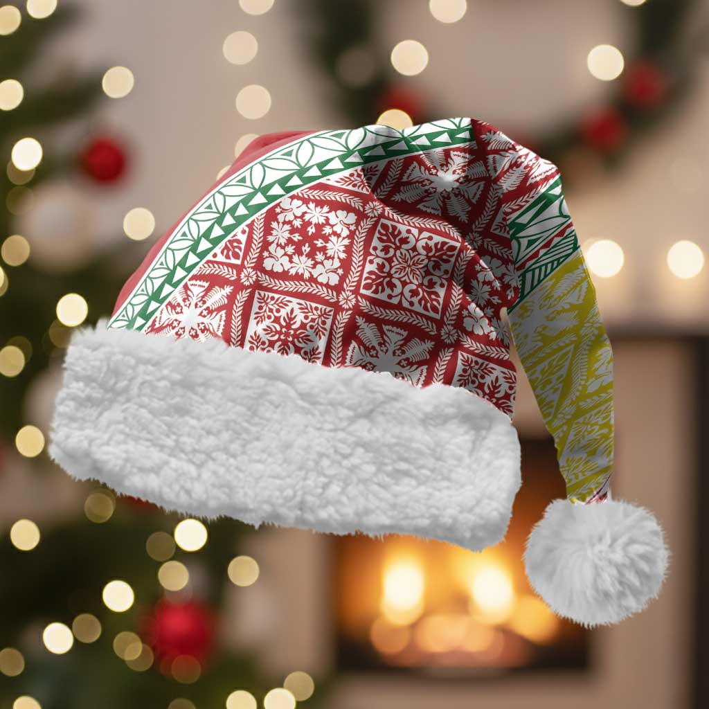 Hawaiian Quilt Pattern Christmas Santa Hat Special Color Mixed - Polynesian Pride