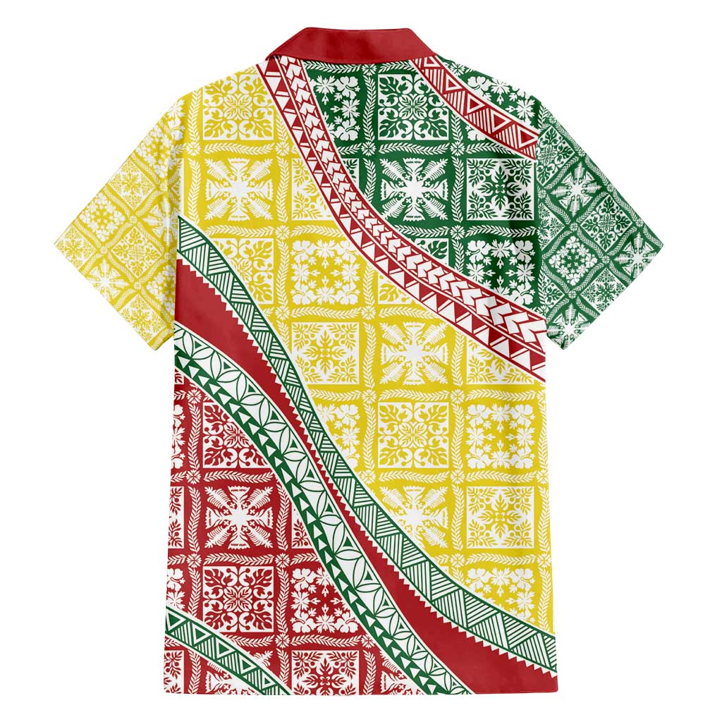 Hawaiian Quilt Pattern Family Matching Off Shoulder Maxi Dress and Hawaiian Shirt Special Color Mixed - Polynesian Pride