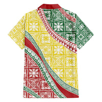 Hawaiian Quilt Pattern Family Matching Off Shoulder Maxi Dress and Hawaiian Shirt Special Color Mixed - Polynesian Pride