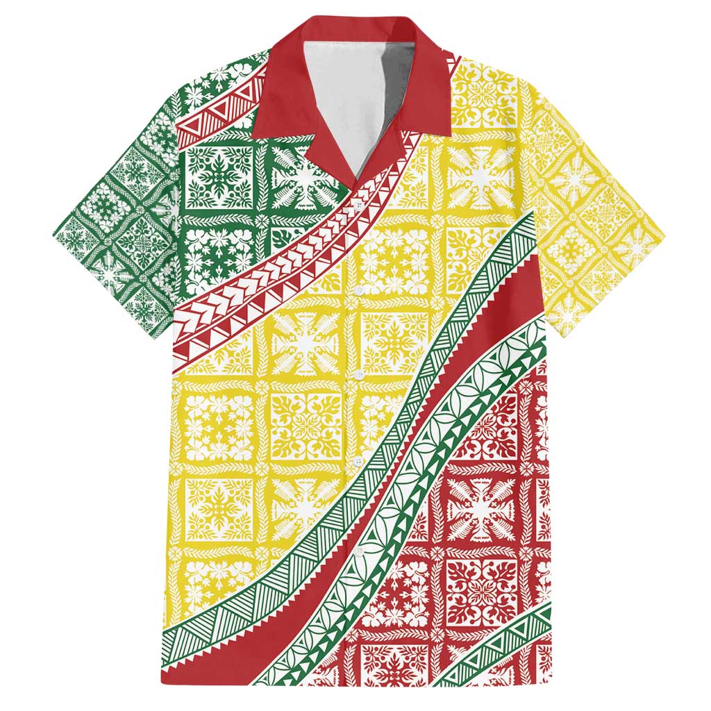 Hawaiian Quilt Pattern Family Matching Puletasi and Hawaiian Shirt Special Color Mixed - Polynesian Pride