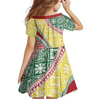Hawaiian Quilt Pattern Family Matching Summer Maxi Dress and Hawaiian Shirt Special Color Mixed - Polynesian Pride