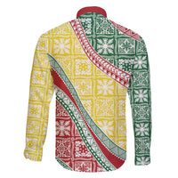 Hawaiian Quilt Pattern Family Matching Summer Maxi Dress and Hawaiian Shirt Special Color Mixed - Polynesian Pride