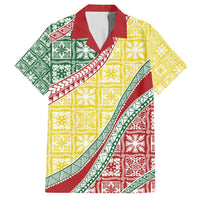 Hawaiian Quilt Pattern Family Matching Tank Maxi Dress and Hawaiian Shirt Special Color Mixed - Polynesian Pride