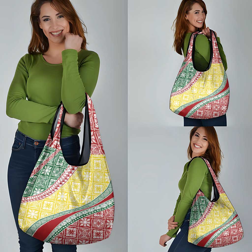 Hawaiian Quilt Pattern Grocery Bag Special Color Mixed - Polynesian Pride