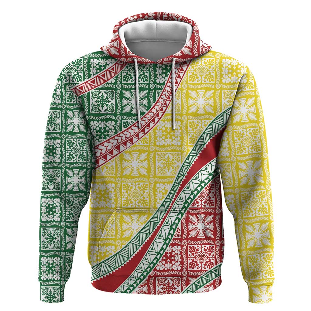 Hawaiian Quilt Pattern Hoodie Special Color Mixed - Polynesian Pride