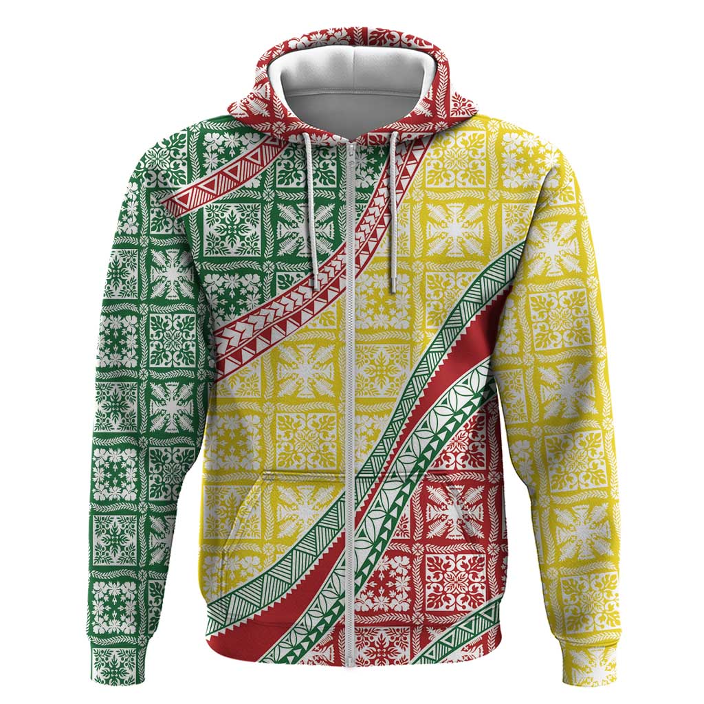 Hawaiian Quilt Pattern Hoodie Special Color Mixed - Polynesian Pride