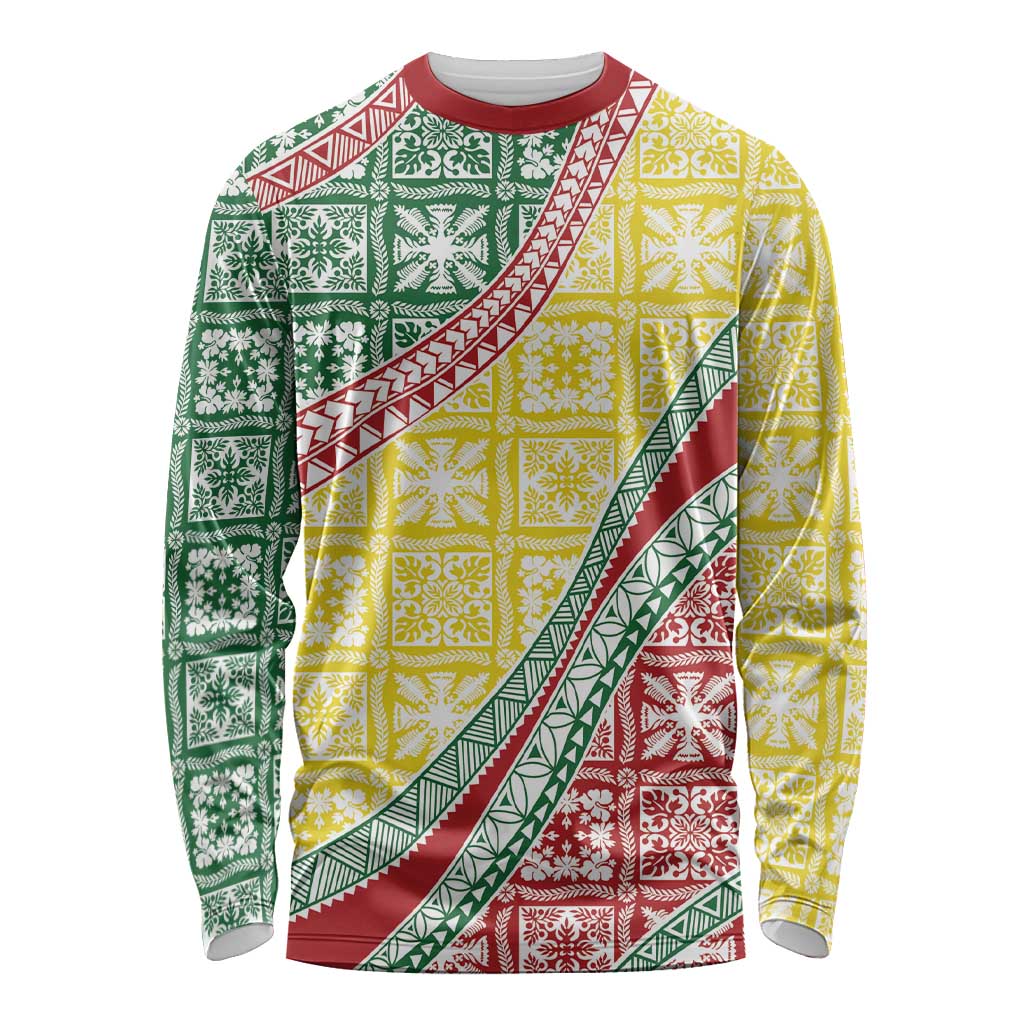 Hawaiian Quilt Pattern Long Sleeve Shirt Special Color Mixed LT01 Unisex Multicolor - Polynesian Pride