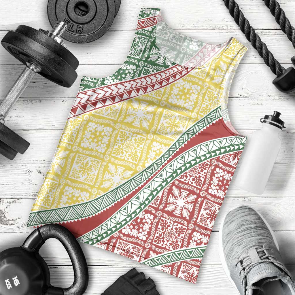 Hawaiian Quilt Pattern Men Tank Top Special Color Mixed - Polynesian Pride