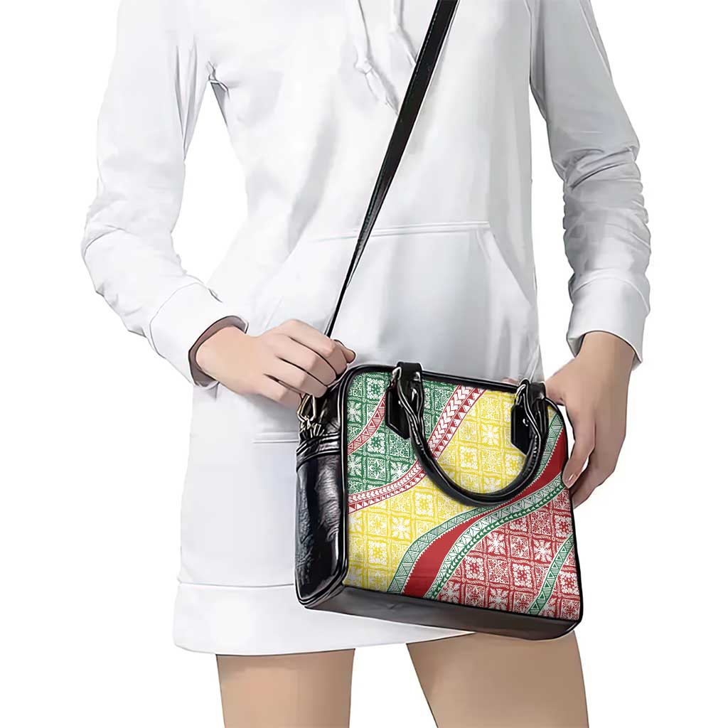 Hawaiian Quilt Pattern Shoulder Handbag Special Color Mixed - Polynesian Pride