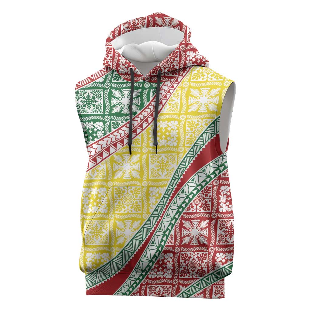 Hawaiian Quilt Pattern Sleeveless Hoodie Special Color Mixed LT01 Multicolor - Polynesian Pride