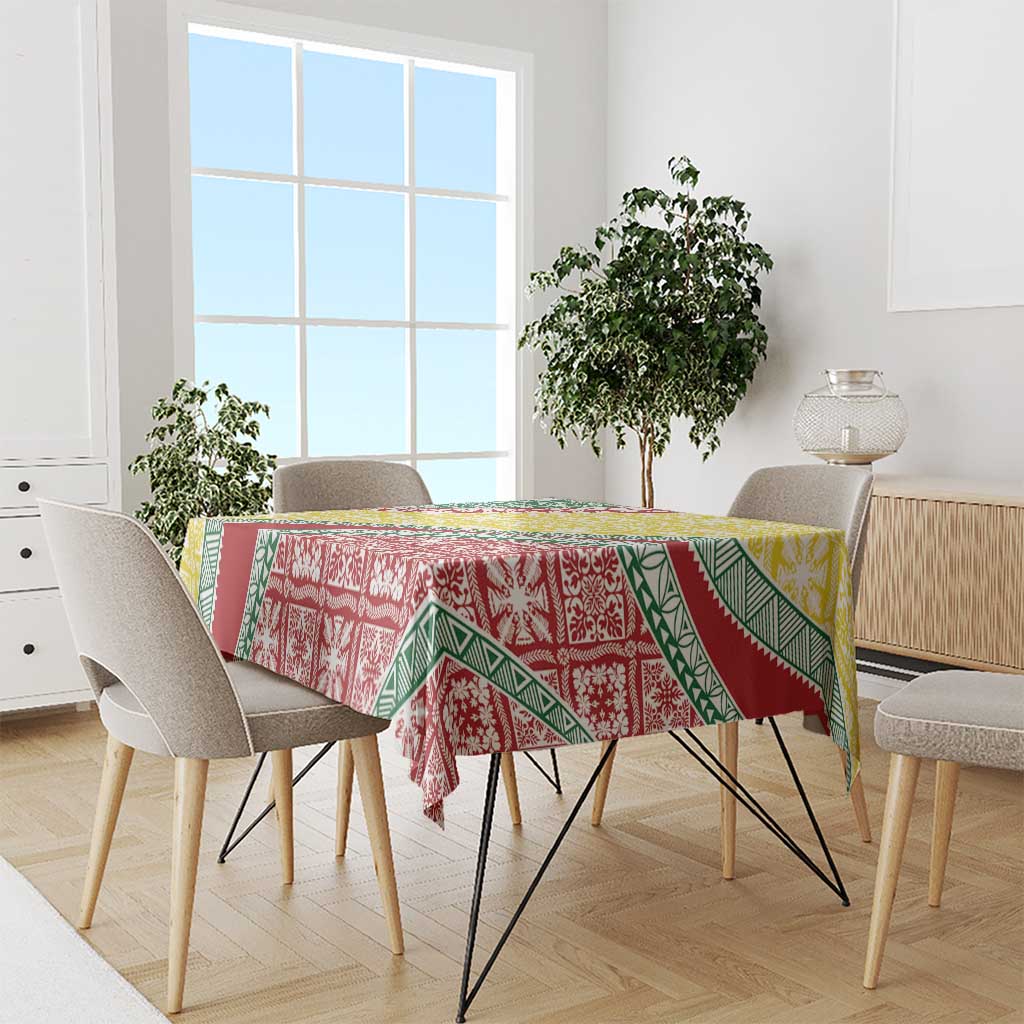 Hawaiian Quilt Pattern Tablecloth Special Color Mixed - Polynesian Pride