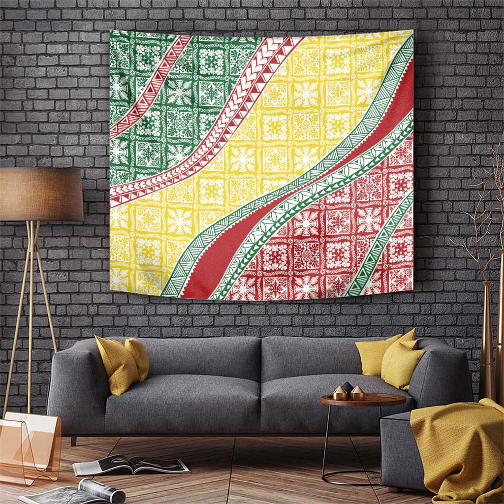 Hawaiian Quilt Pattern Tapestry Special Color Mixed LT01 Multicolor - Polynesian Pride