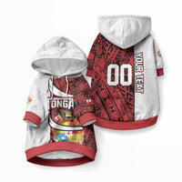Custom Rugby Tonga 2026 Pet Hoodie Ngatu Pattern Special Version