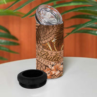 Personalised Fiji Masi 4 in 1 Can Cooler Tumbler Bula Fijian Masi Tapa Vintage Style LT01 - Polynesian Pride